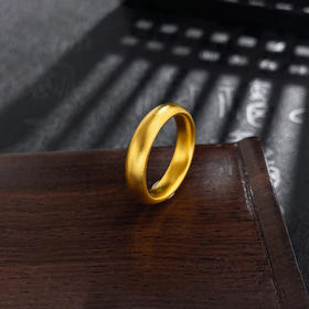 【限时克减150元】足金999.9 #复古风 #固口戒指 古法空心圈戒光圈素圈泥鳅背戒指（面宽约4.2-4.6mm，厚约2.4mm）(GFJZW00093)