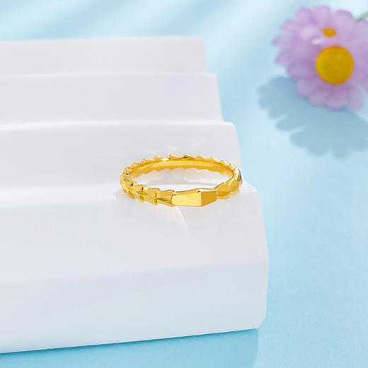 【限时克减150元】足金999.9 #蛇年新品 【精品】空心几何蛇骨戒指固口圈戒蛇戒(AIJZ00156)（预售产品下单后不退款不退货不换货不补差 商品图2