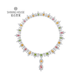 【豪华彩钻项链】钻石世家18K金钻石项链 天空之境 豪华彩钻套链  高级设计珠宝系列