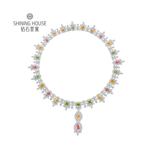 【豪华彩钻项链】钻石世家18K金钻石项链 天空之境 豪华彩钻套链  高级设计珠宝系列 商品图0