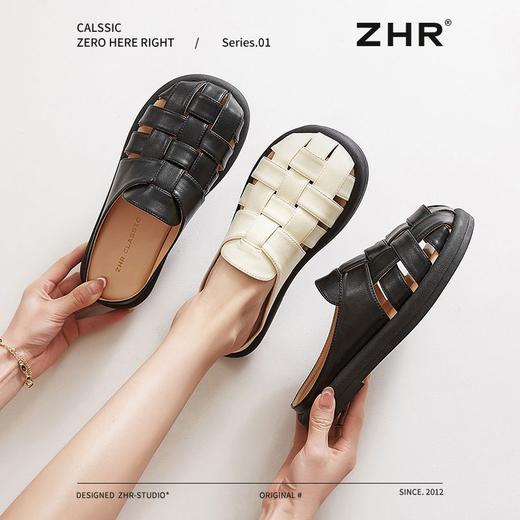ZHR则则平底镂空凉鞋多巴胺罗马编织拖鞋205新款轻便旅游户外半拖 商品图1