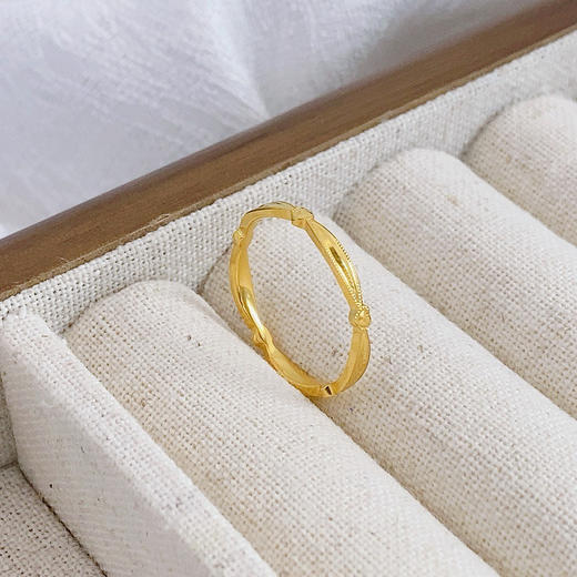 【限时克减150元】足金999 #520快乐 #怦然心动 #CNC 5G黄金小清新CNC爱心心形固口女戒(AG5GJZ00382)预售产品下单后不退款不退货不换货不补差价 商品图1