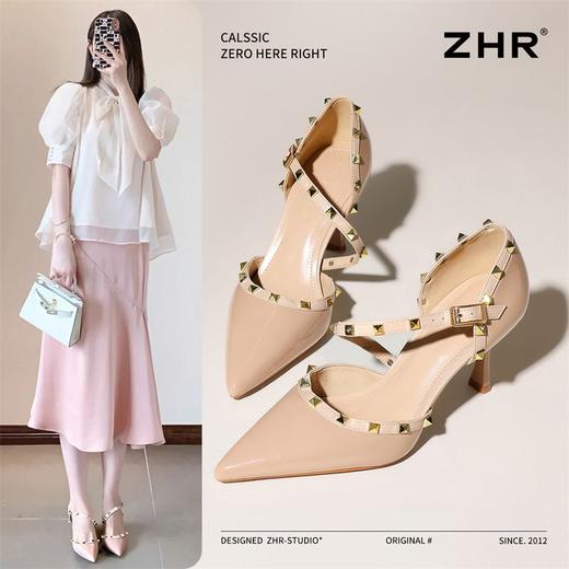 ZHR则则镜面细跟单鞋女2025新款高级百搭女鞋舒适显高精致高跟鞋 商品图0