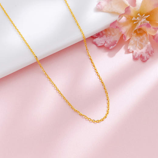 【限时克减150元】足金999 5G黄金不可调节闪十字链机织项链（面宽约1.3-1.7mm）(BJ5GXL00017-2)（预售产品下单后不退款不退货不换货不补差价） 商品图1