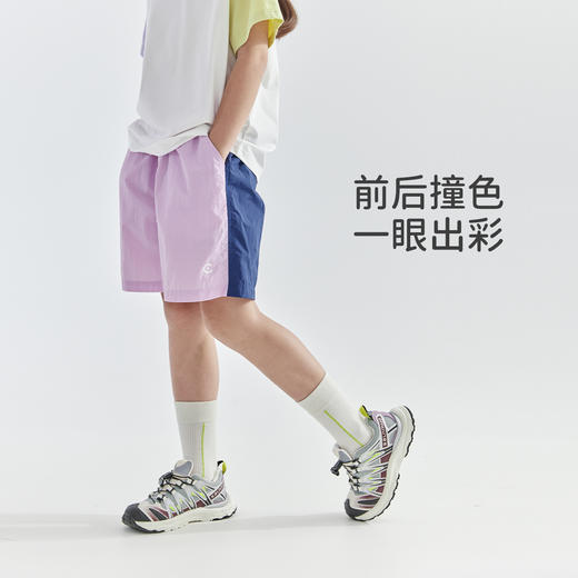 【代发】童拼色休闲短裤 cicochild夏季款中大童户外运动裤子粉拼藏青 商品图2