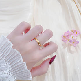 【限时克减150元】足金999.99 五9黄金空心波浪形时尚简约戒指镜面金CNC工艺固口戒指(ACJZ00309)预售产品下单后不退款不退货不换货不补差价