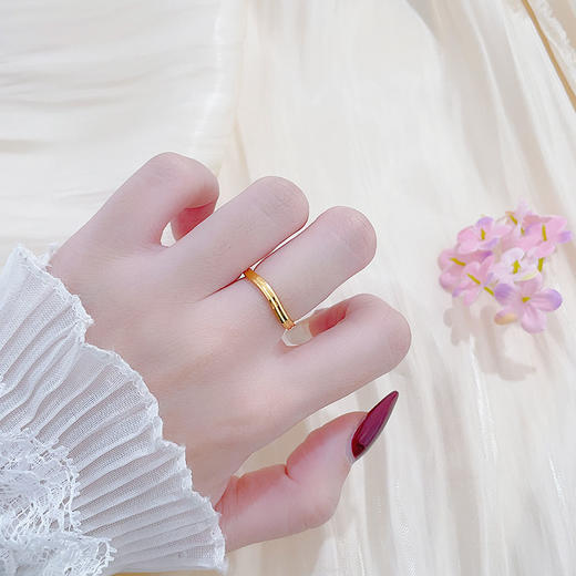 【限时克减150元】足金999.99 五9黄金空心波浪形时尚简约戒指镜面金CNC工艺固口戒指(ACJZ00309)预售产品下单后不退款不退货不换货不补差价 商品图0