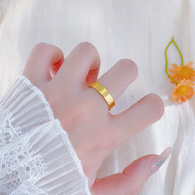 【限时克减150元】足金999.9 #固口戒指 【精品】实心镜面金米字车花戒指圈戒（面宽约4.1-4.5mm）(AIJZ00147)预售产品下单后不退款不退货不换货不补差价