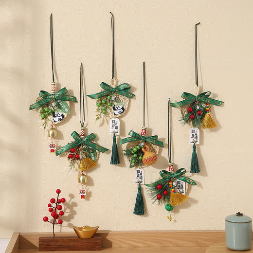 【国韵悠扬❗手工竹编龙舟船门挂】竹编材质质朴自然，做工细腻编织紧密，特色祝福吊卡，门挂装饰儿童团建艾草香囊车载挂饰活动礼品QQ 商品图2