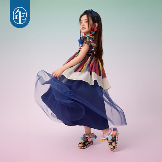 【年衣】2025夏季新款儿童汉服民族服饰国风青罗朵朵民族连衣裙（预售5.27发货） 商品图5