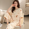 【胸垫防凸点，可爱休闲家居服】夏季带胸垫防凸点女睡衣 短袖七分裤薄款 休闲可爱家居服套装-QQ 商品缩略图13