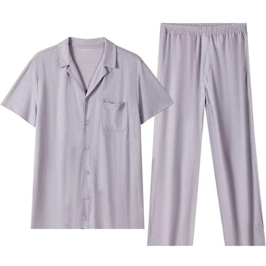 【科技麻】SCHIESSER 德国舒雅男士睡衣春夏款亚麻透气开衫棉莫代尔家居服短袖长裤套装35/21352H 商品图7