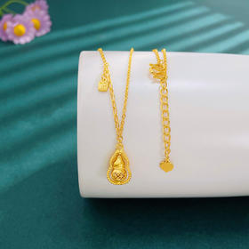 【限时克减128元】足金999.9 #非凡福佑 #招财纳福 #时来运转 空心福佑葫芦项链福牌吊饰AB链福禄双至可转花丝招财葫芦调节套链(AEWTL00153)