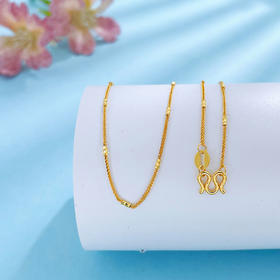 【限时克减150元】足金999 5G黄金实心万利菠萝肖邦链不可调节项链（面宽约0.8-1.2mm）(BJ5GXL00071-4)（预售产品下单后不退款不退货不换货不补差价）