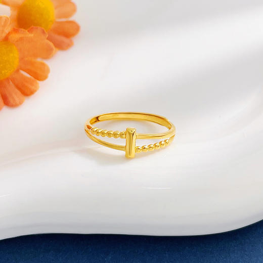 【限时克减150元】足金999 5G黄金实心鱼鳞方块活口女戒(AG5GJZ00301)预售产品下单后不退款不退货不换货不补差价 商品图1