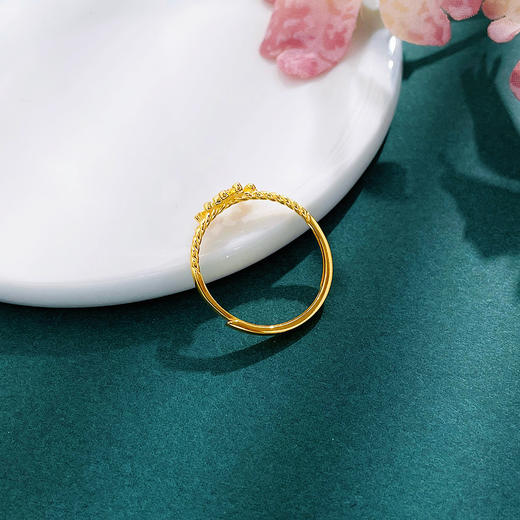 【限时克减150元】足金999 #招桃花 【精品】5G黄金实心活口戒指繁花似锦桃花花形戒指女戒(AN5GJZ00052)（预售产品下单后不退款不退货不换货不补差价 商品图2