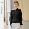 FUYAO扶摇 黑色立领衬衫女2025年夏新款时尚天丝衬衣优雅显瘦小衫 商品缩略图2