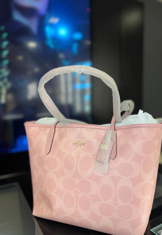 代工厂高品质寇驰city33樱花粉新色妈咪托特包 商品图7