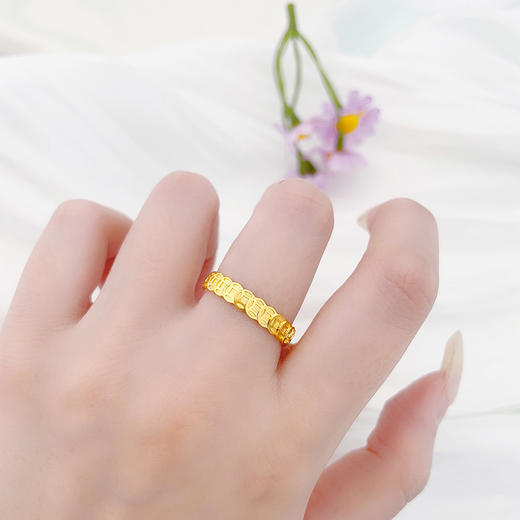 【限时克减150元】足金999 #招财进宝 【精品】黄金实心高光招财铜钱造型金币时尚固口戒指(AUQJZ00113)（预售产品下单后不退款不退货不换货不补差价 商品图0