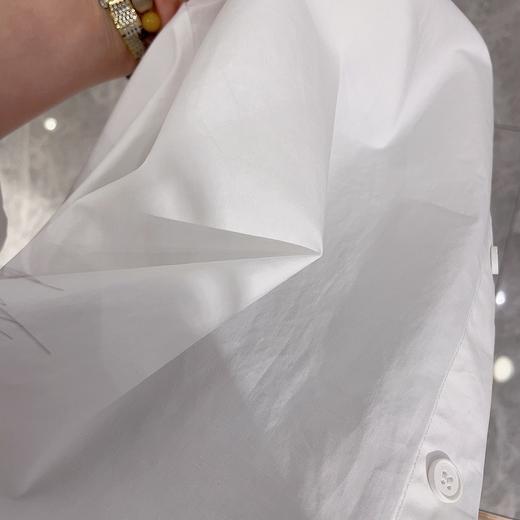 MZ双肩拼织带胸前小标短袖衬衫（白）夏季952010020321 商品图3