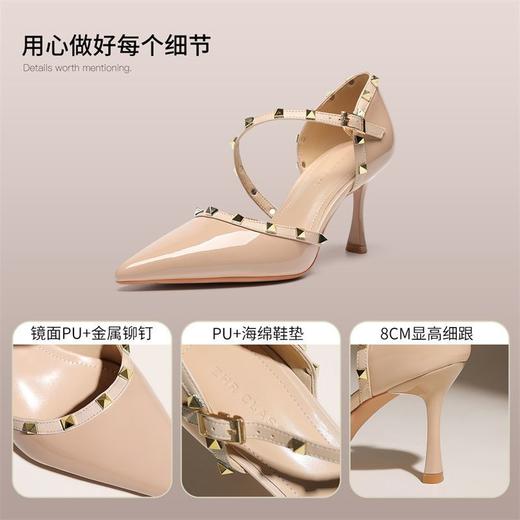 ZHR则则镜面细跟单鞋女2025新款高级百搭女鞋舒适显高精致高跟鞋 商品图3