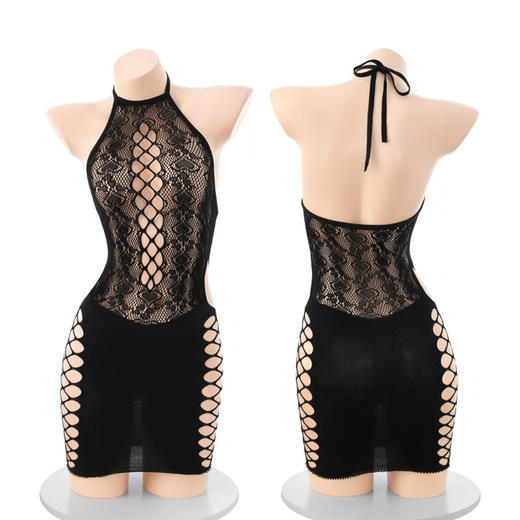 霏慕 爱意相连镂空包臀网衣裙7553 情趣内衣女约会战袍床上男女性感激情 商品图8