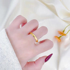 【限时克减150元】足金 #微硬金 无氰5D空心光面素圈固口戒指(AR5DJZ00066)（预售产品下单后不退款不退货不换货不补差价）