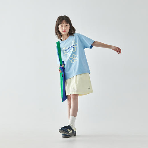 【代发】女童尼龙半裙 棵初夏季款儿童休闲A字短裙藏青色/米杏 商品图4