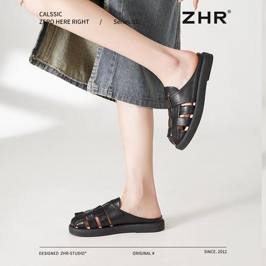 ZHR则则平底镂空凉鞋多巴胺罗马编织拖鞋205新款轻便旅游户外半拖 商品图8