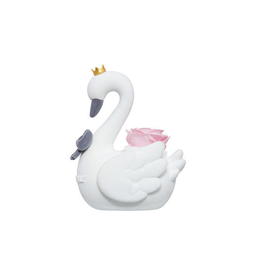 ROSEONLY诺誓 永生玫瑰 公仔系列 斯威娜天鹅 粉色金色 送朋友 情人节礼物 商品图1