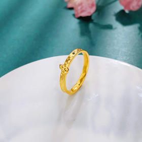 【限时克减150元】足金999.9 #固口戒指 #招财纳福 【精品】实心镜面金福禄双至鱼鳞招财葫芦圈戒女戒(AIJZ00157)（预售产品下单后不退款不退货不换货不补差价