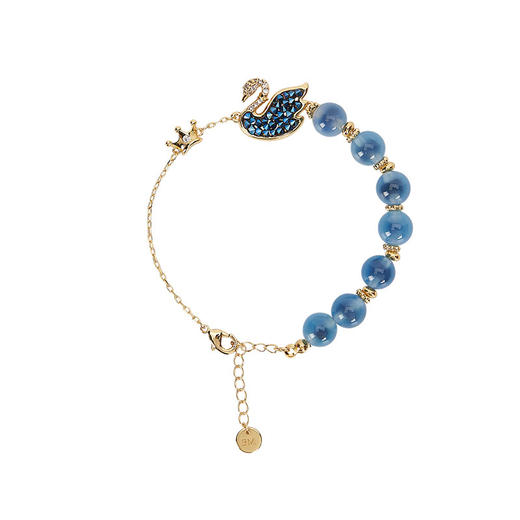 大英博物馆 天鹅贵族棋盘系列 皇冠糖心玛瑙蓝色 手链 商品图4