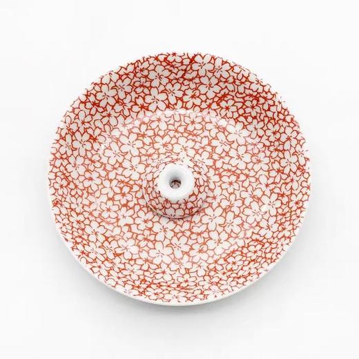 日本香彩堂樱花瓣纹美浓烧陶瓷香插托盘 商品图2