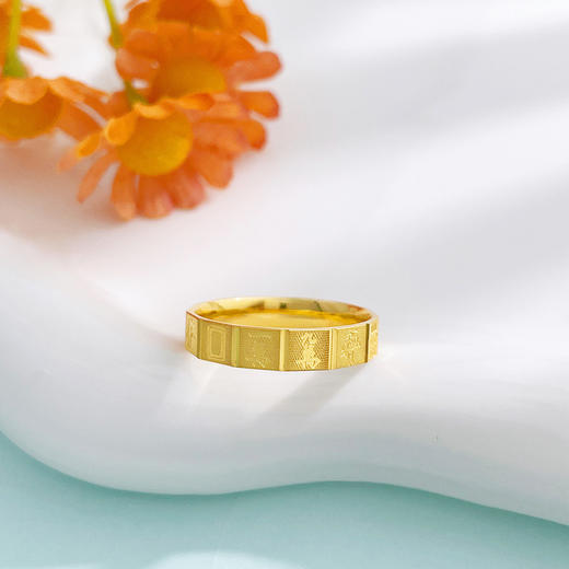 【限时克减150元】足金999 #固口戒指 #小红书 5G黄金空心爆款麻将戒指固口圈戒(AG5GJZ00351)预售产品下单后不退款不退货不换货不补差价 商品图2