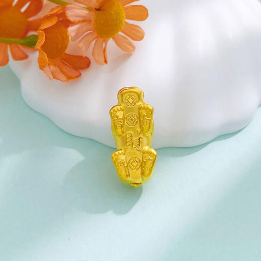 【限时7.5折】【定价黄金】足金 #招财纳福 3D硬金空心吉祥如意福字铜钱图案貔貅配件手串配件（面宽约23.5*10.2mm)(AU3DSC00032-3)（预售产品下单后不退款不退货不换货不补差价） 商品图2