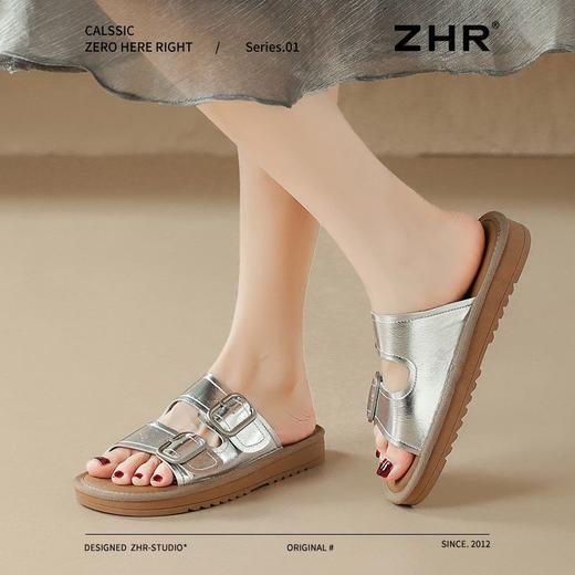 ZHR则则【金属双方扣】平底柔软沙滩鞋2025夏季百搭凉鞋勃肯拖鞋 商品图7