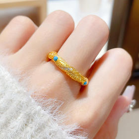 【限时克减150元】足金999 #莫桑石 古法空心莫桑石固口戒指哪吒乾坤圈戒指(AYGFJZ00059)（预售产品下单后不退款不退货不换货不补差价（预售产品下单后不退款不退货不换货不补差价