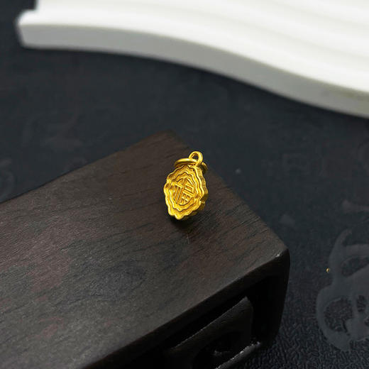 【限时7.5折】【定价黄金】足金999 #祈福 古法实心福字方形手串挂件Diy手串挂件(AKGFSC00781)（预售产品下单后不退款不退货不换货不补差价） 商品图2