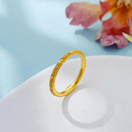 【限时克减150元】足金999 #CNC 5G黄金空心固口戒指磨砂仿钻女戒(BE5GJZ00220)预售产品下单后不退款不退货不换货不补差价 商品图1
