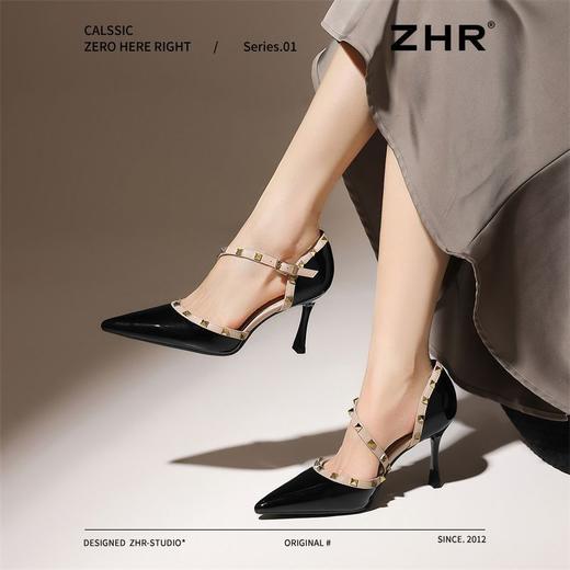 ZHR则则镜面细跟单鞋女2025新款高级百搭女鞋舒适显高精致高跟鞋 商品图8