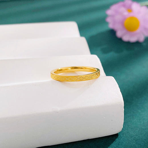 【限时克减150元】足金999 #固口戒指 #CNC #条戒 5G黄金实心菱形几何刻面固口圈戒(BE5GJZ00104)（预售产品下单后不退款不退货不换货不补差价） 商品图0