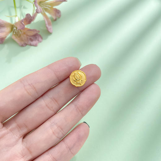 【限时7.5折】【定价黄金】足金 【精品】3D硬金空心郁金香圆形手串配件(AU3DSC00002)（预售产品下单后不退款不退货不换货不补差价） 商品图3