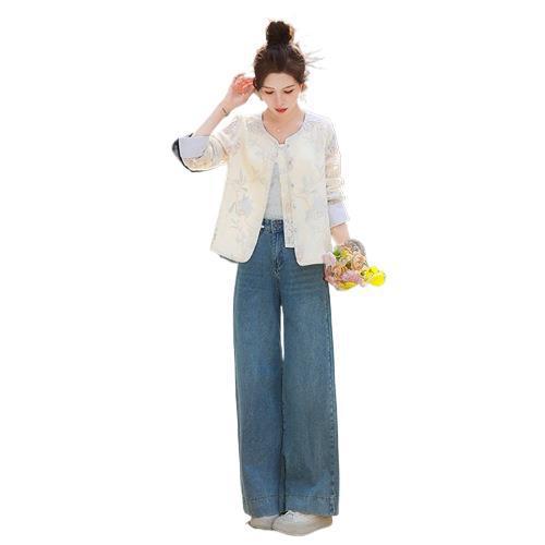 HR YWY8995小香风蕾丝重工刺绣薄外套洋气防晒衣外搭开衫 商品图4