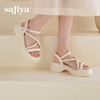 Safiya/索菲娅2025甜酷奶芙·轻便增高百搭露趾厚底松糕罗马凉鞋SFD2115407 商品缩略图5