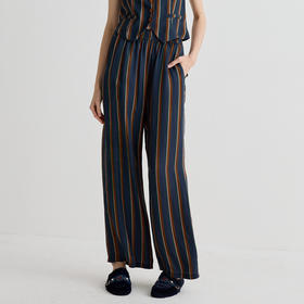 谜底休闲裤女2025夏季新品复古柔软垂感宽松阔腿裤长裤252MK0612