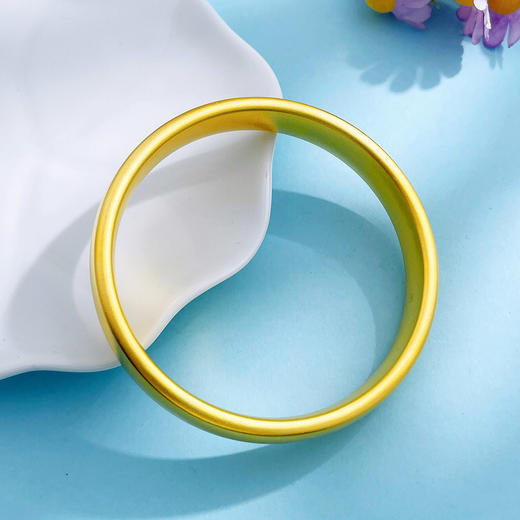 【限时克减150元】足金999.9 古法空心固口手镯光圈素圈轮胎手镯（面宽约9.7-10.1mm，厚约4.2mm）(AVGFSZ00031-08)（预售产品下单后不退款不退货不换货不补差价） 商品图2