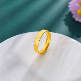 【限时克减150元】足金 #固口戒指 【精品】无氰5D黄金空心砂面光圈素圈戒指圈戒（面宽约3.9-4.3）(AR5DJZ00077)（预售产品下单后不退款不退货不换货不补差价）