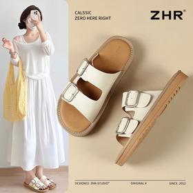 ZHR则则【金属双方扣】平底柔软沙滩鞋2025夏季百搭凉鞋勃肯拖鞋