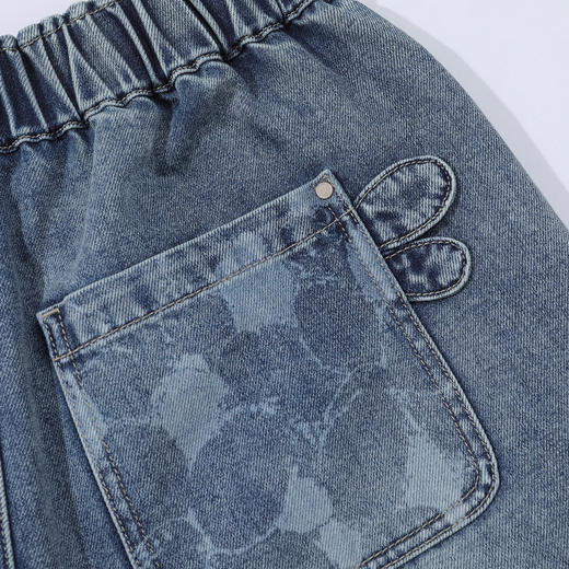 谜底牛仔短裤女2025夏季新品百搭日常宽松A型直筒裤子252MK0625 商品图3