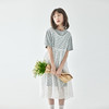 【代发】女童两件套连衣裙 棵初夏季款女童裙子叠穿长款T恤雪纺罩衫套装裙灰白色 商品缩略图3